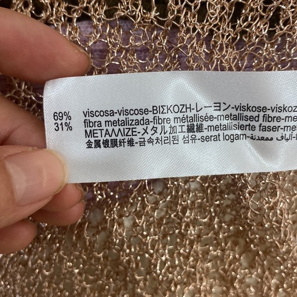 Zara metallic rose gold knit mesh tunic - Picture 2 of 5